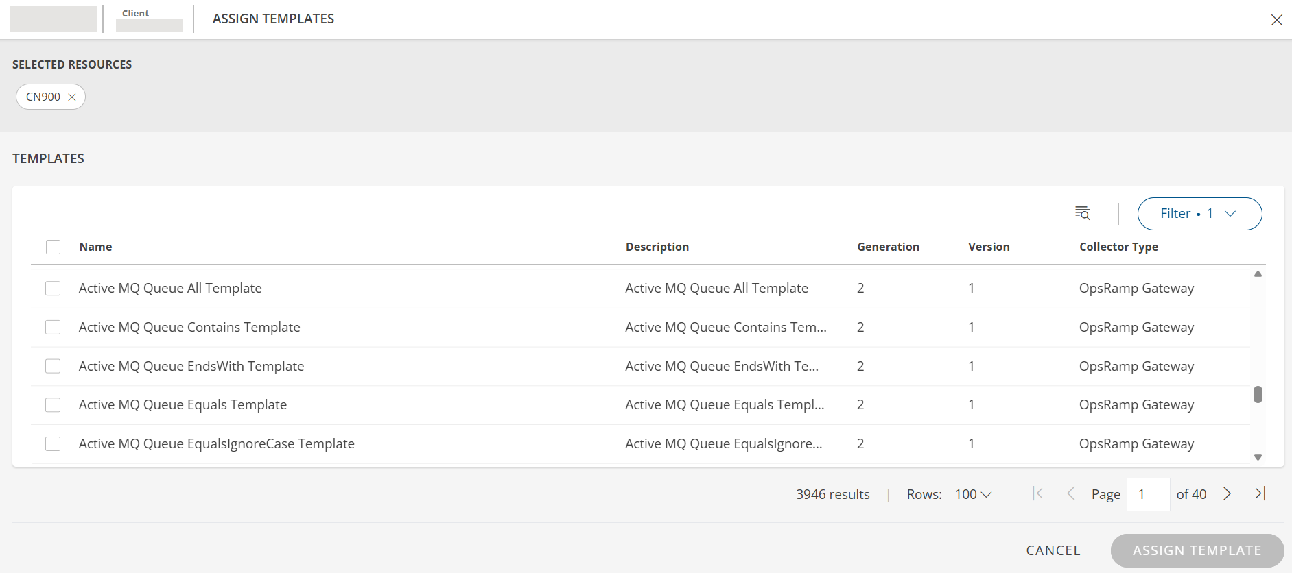 assign templates page