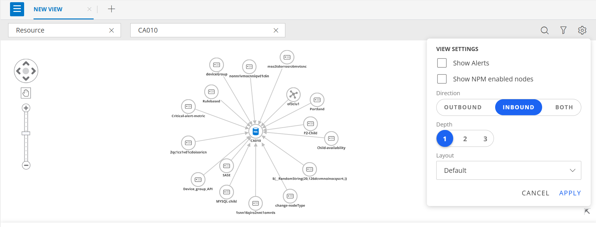 Example of inbound direction