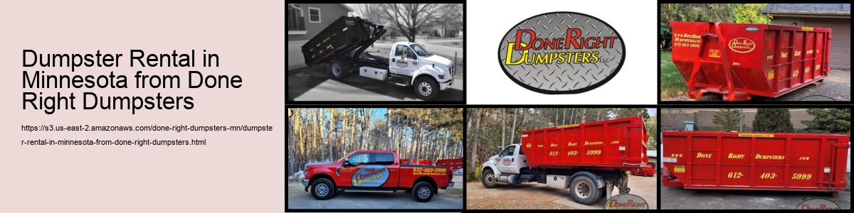 Dumpster Rental in Minnesota from Done Right Dumpsters