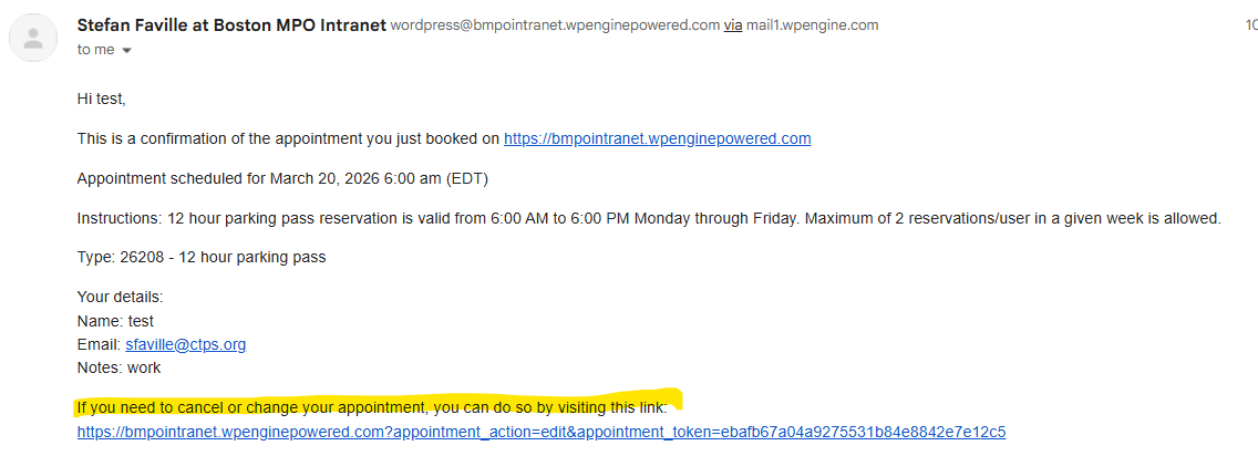 Booking management page showing current and past reservations with an Edit button under Operations.