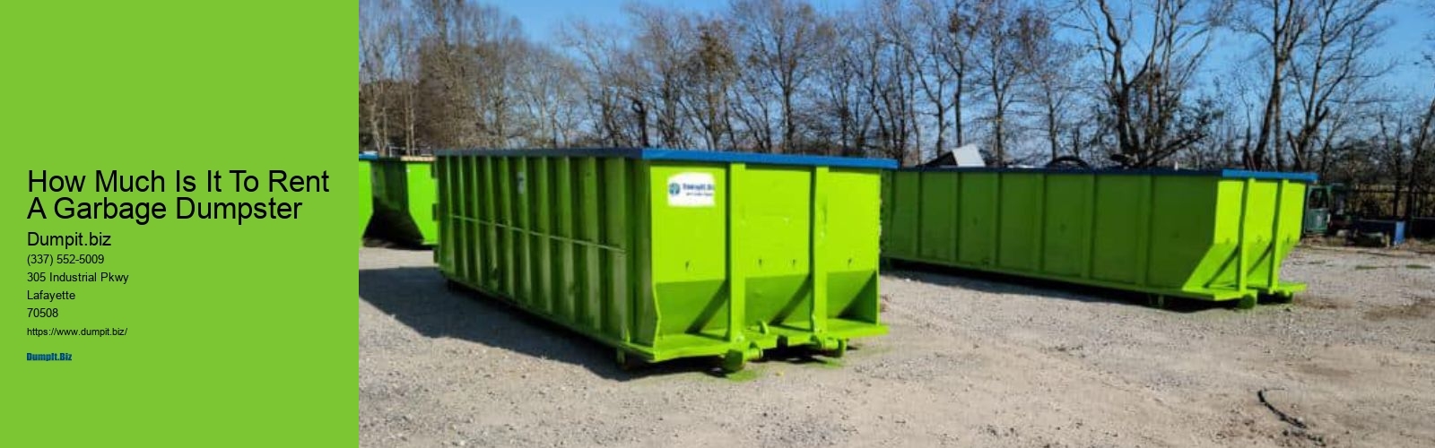 How Much Is It To Rent A Garbage Dumpster