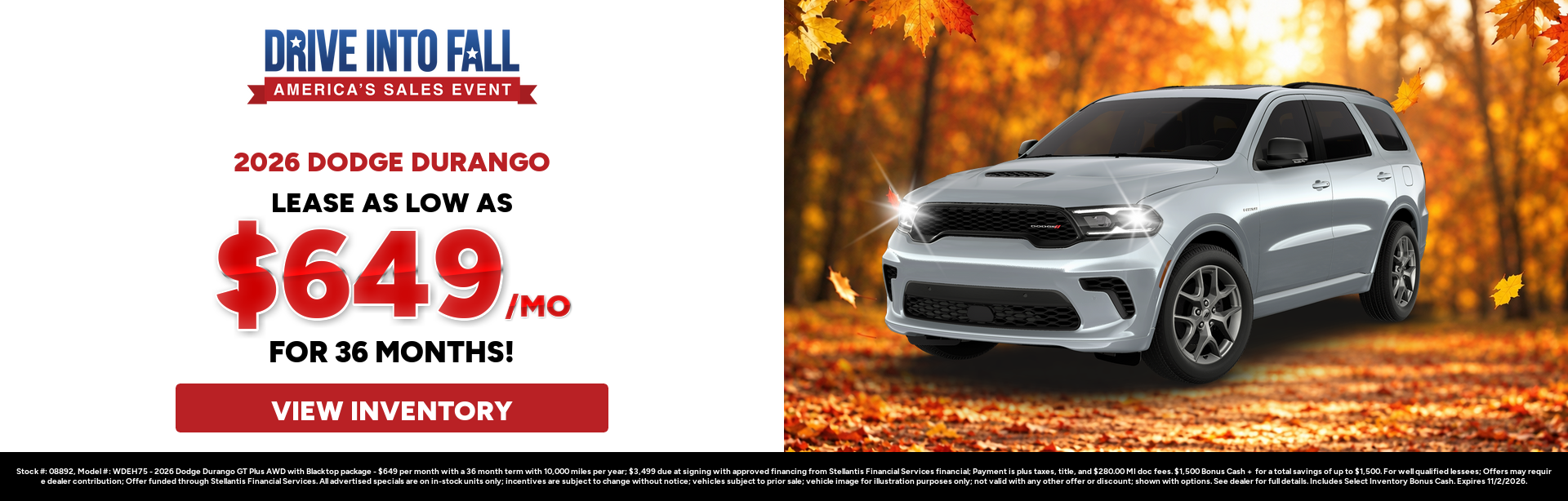 Best lease payments on a 2026 Dodge Durango near Midland, MI