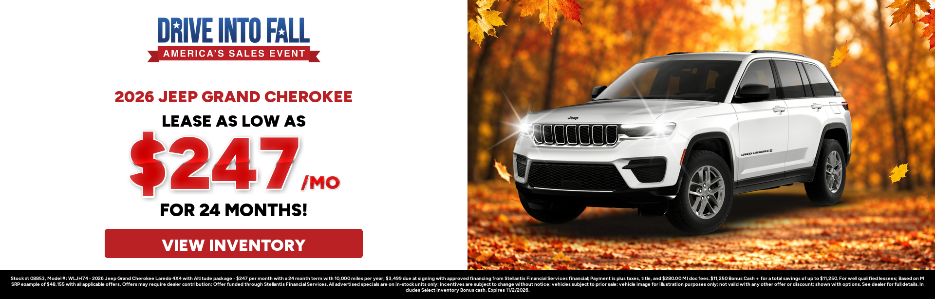 Best lease payments on a 2026 Jeep Grand Cherokee near Midland, Michigan