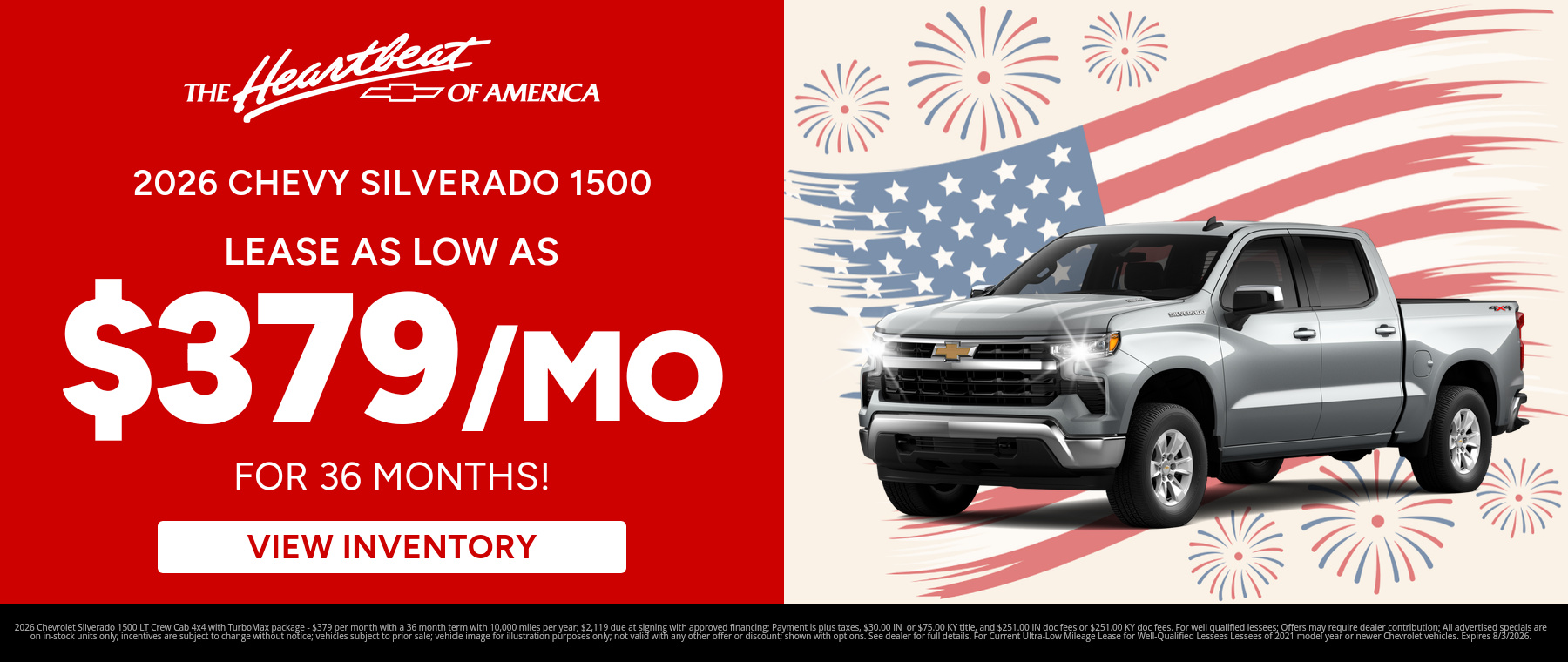 Best lease payments on a 2026 Chevrolet Silverado 1500 near Sellersburg, IN