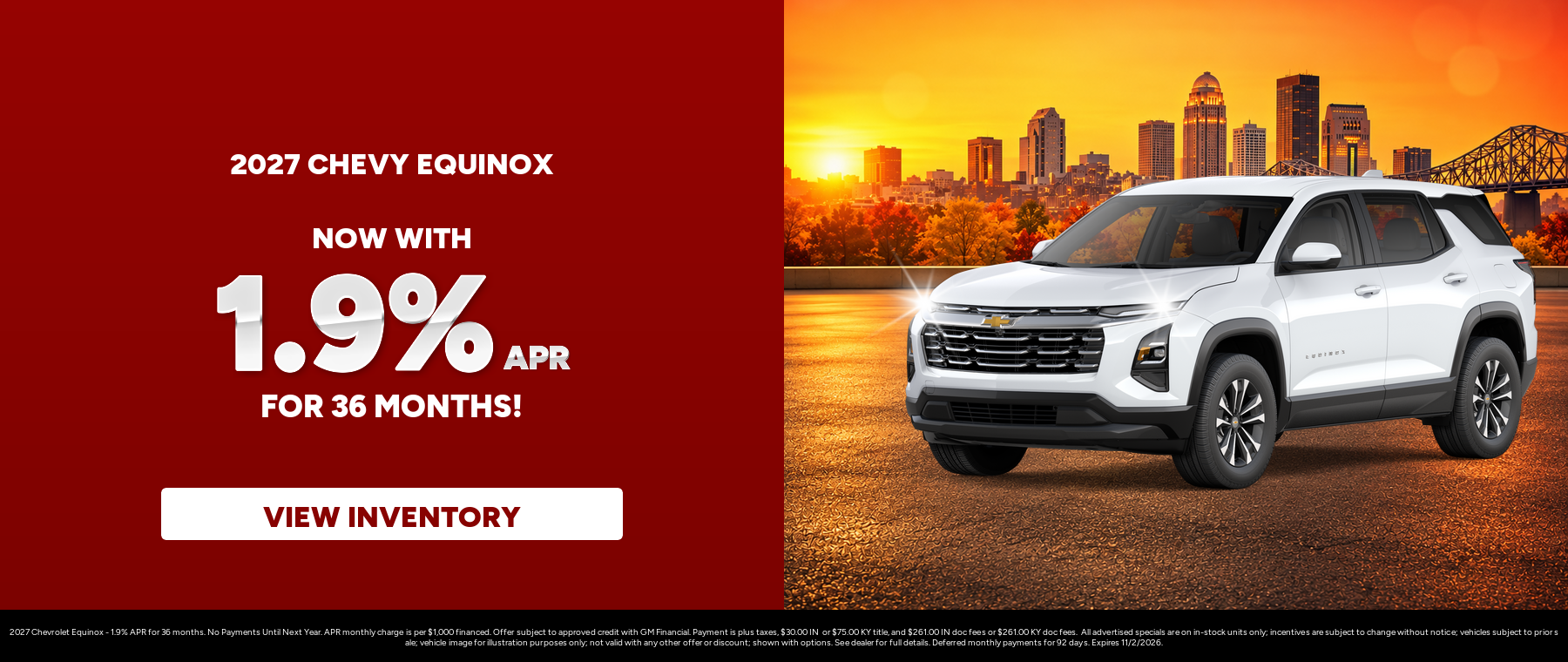 Best finance rates on a 2027 Chevrolet Equinox near Louisville, IN
