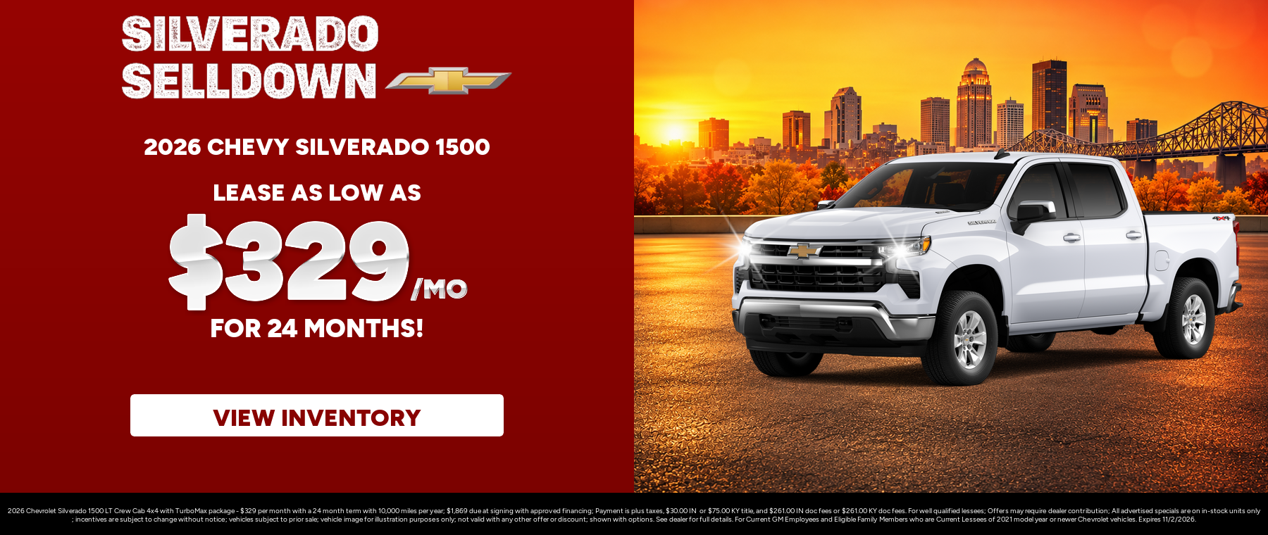 Best lease payments on a 2026 Chevrolet Silverado 1500 near New Albany, IN