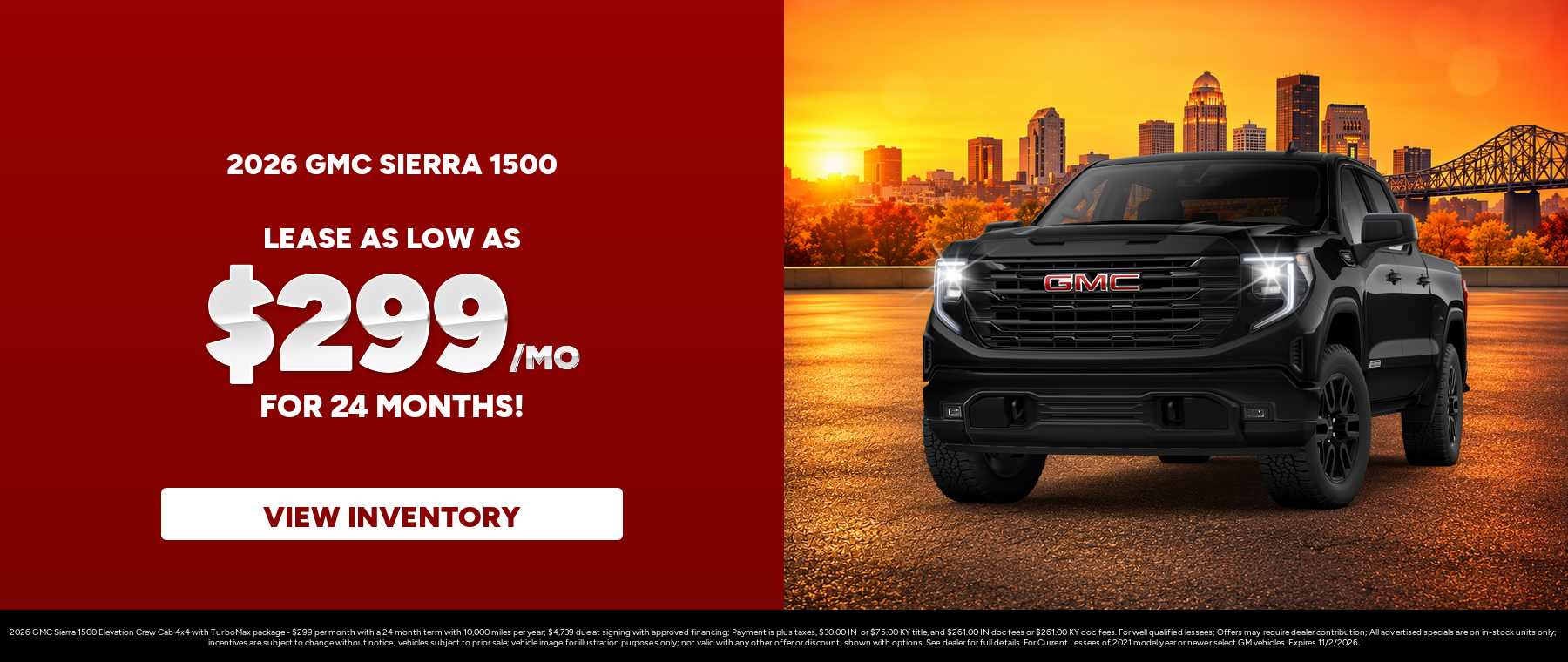 Best lease payments on a 2026 GMC Sierra 1500 near Louisville, IN