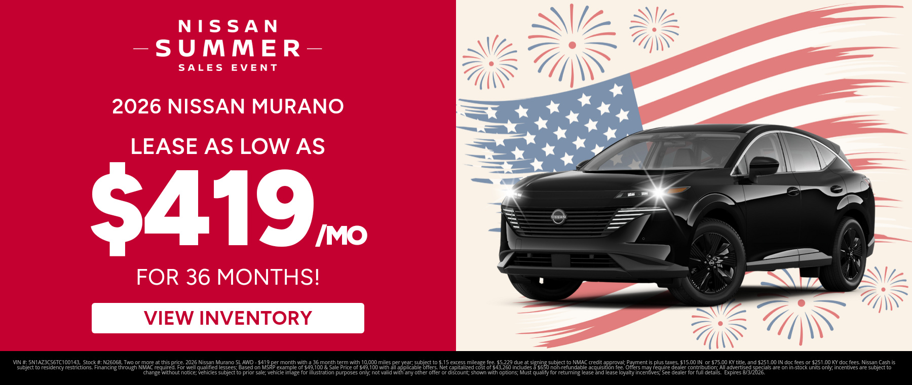 Best lease payments on a 2026 Nissan Murano near Louisville, IN