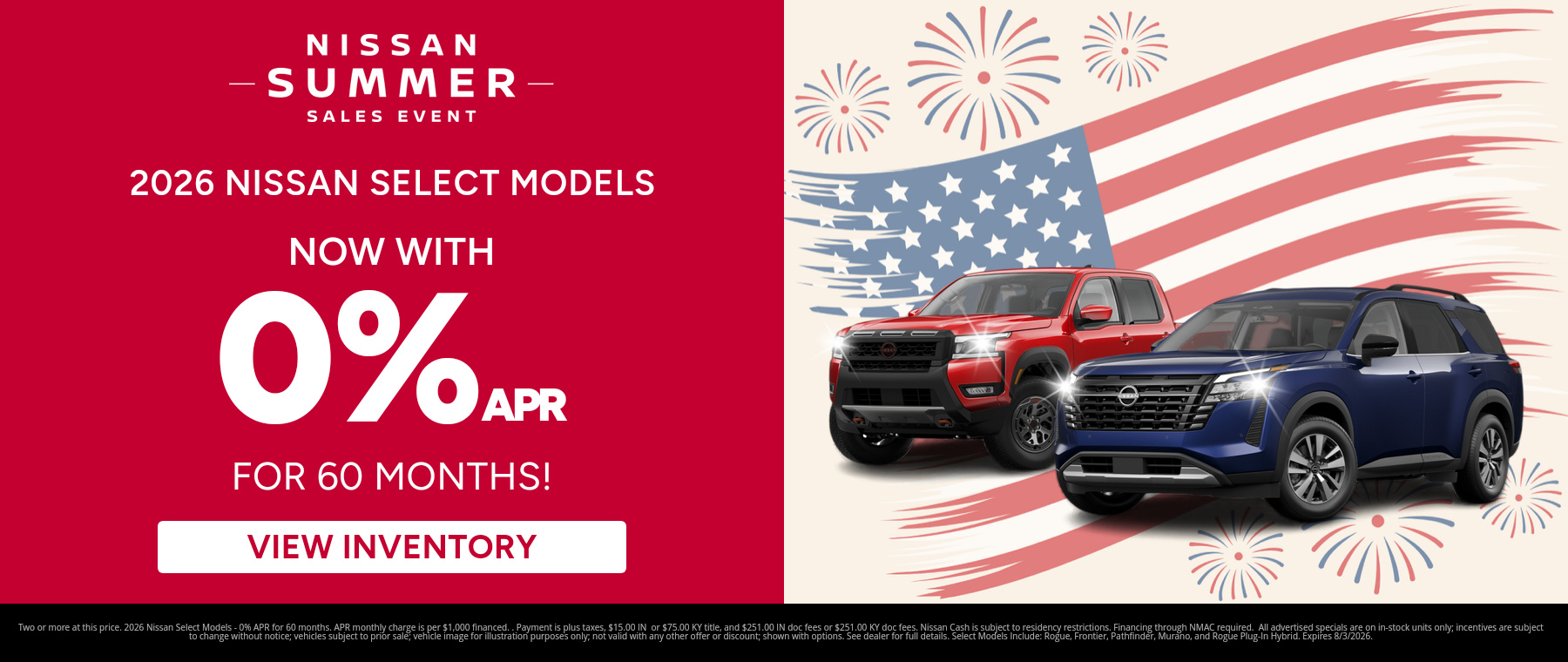 Best finance rates on a 2026 Nissan Select Models near Jeffersonville, Indiana