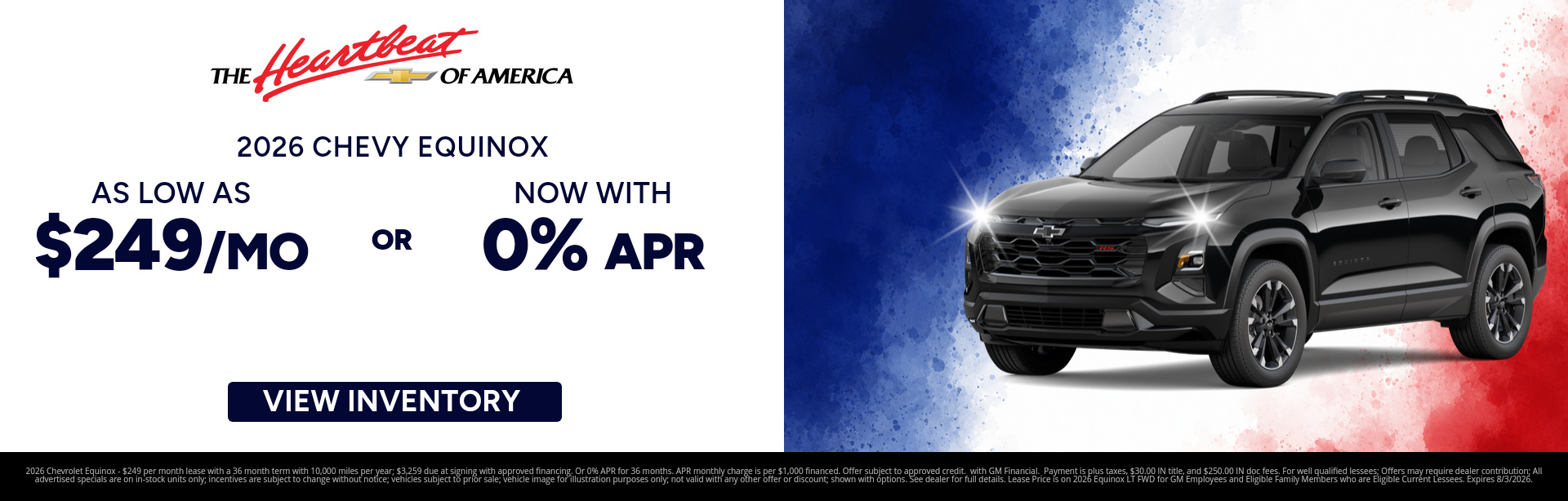 New 2026 Chevrolet Equinox special offer near Elwood, Indiana