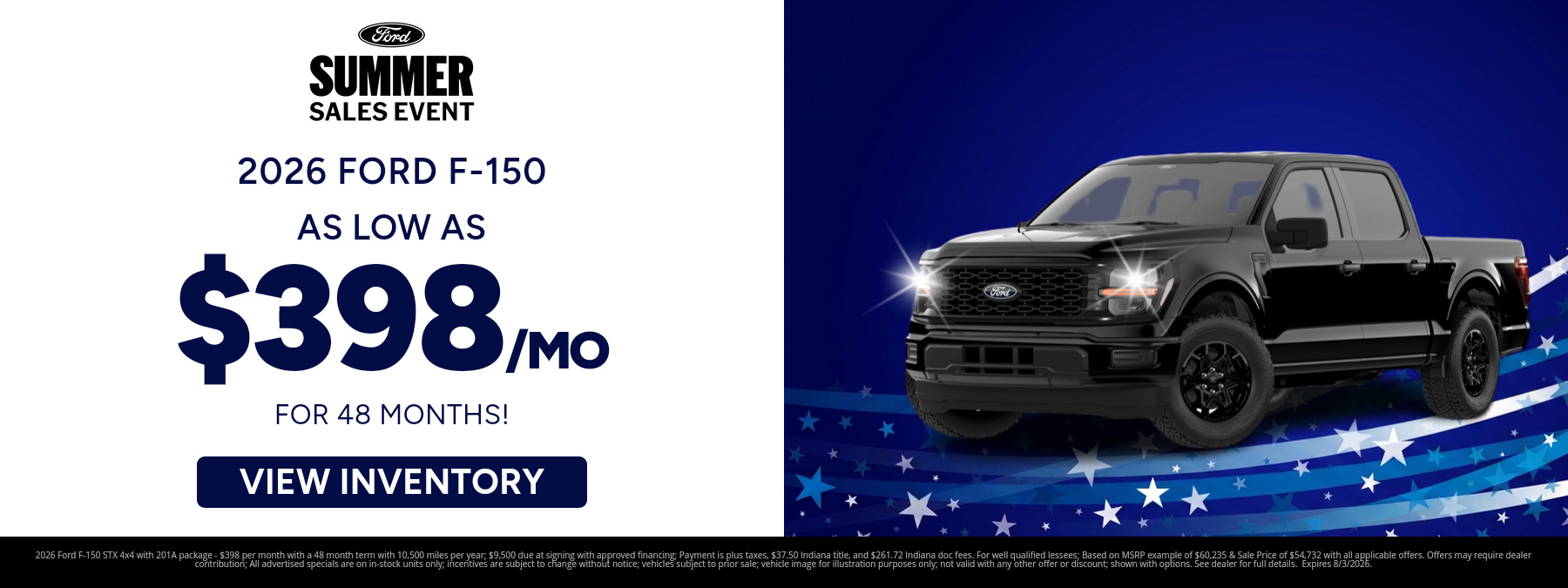 Best lease payments on a 2026 Ford F-150 near Marion, IN