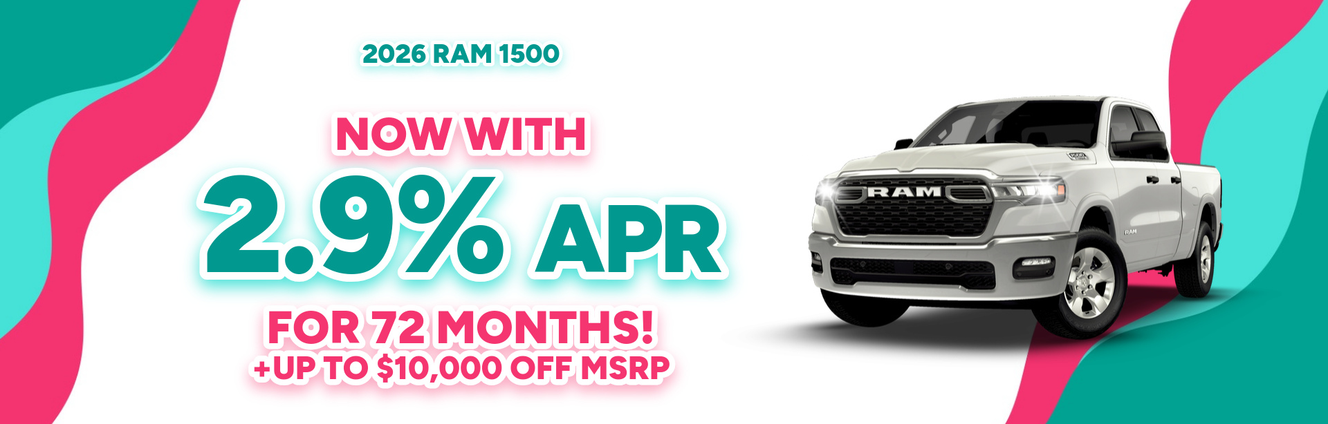 Save on a new 2026 RAM 1500 with this special offer near Auburn, IN