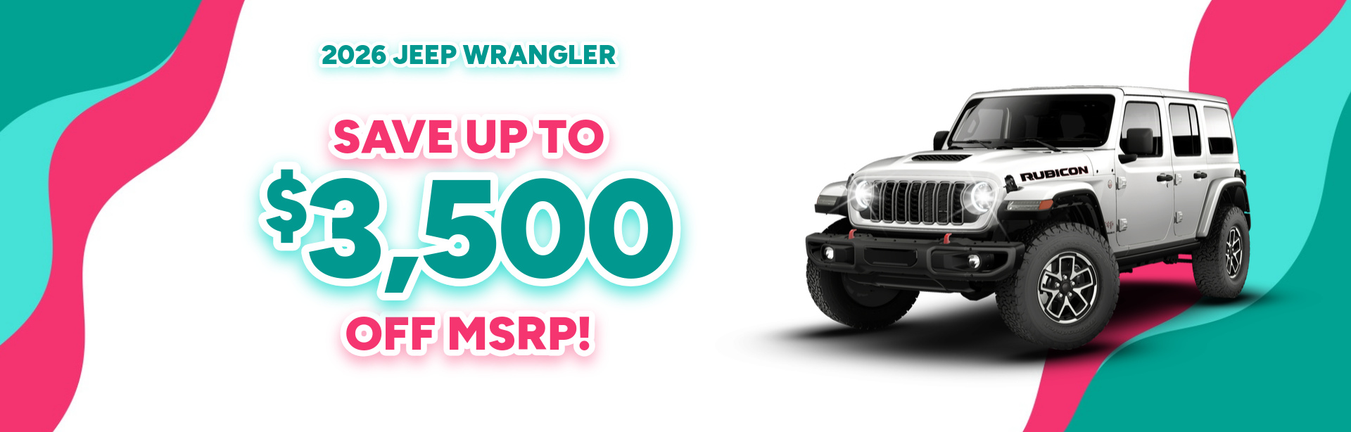 Rebate special on a 2026 Jeep Wrangler near Kendallville, Indiana