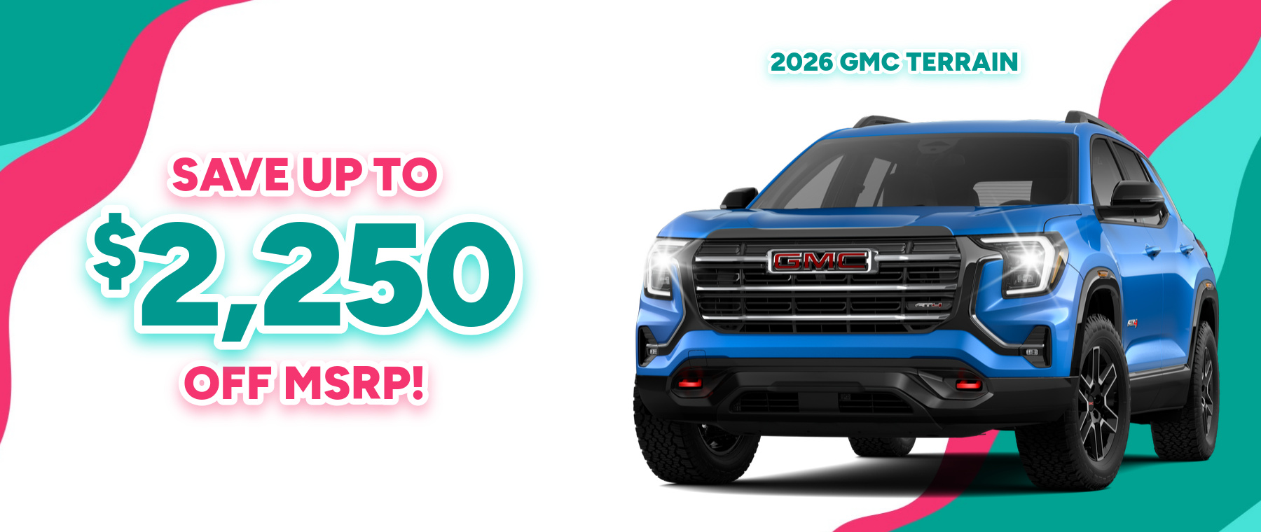 Rebate special on a 2026 GMC Terrain near Kendallville, Indiana