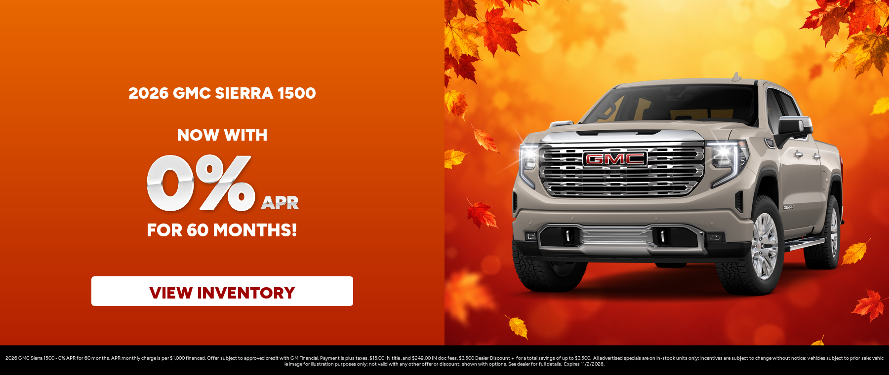 Best finance rates on a 2026 GMC Sierra 1500 near Kendallville, Indiana
