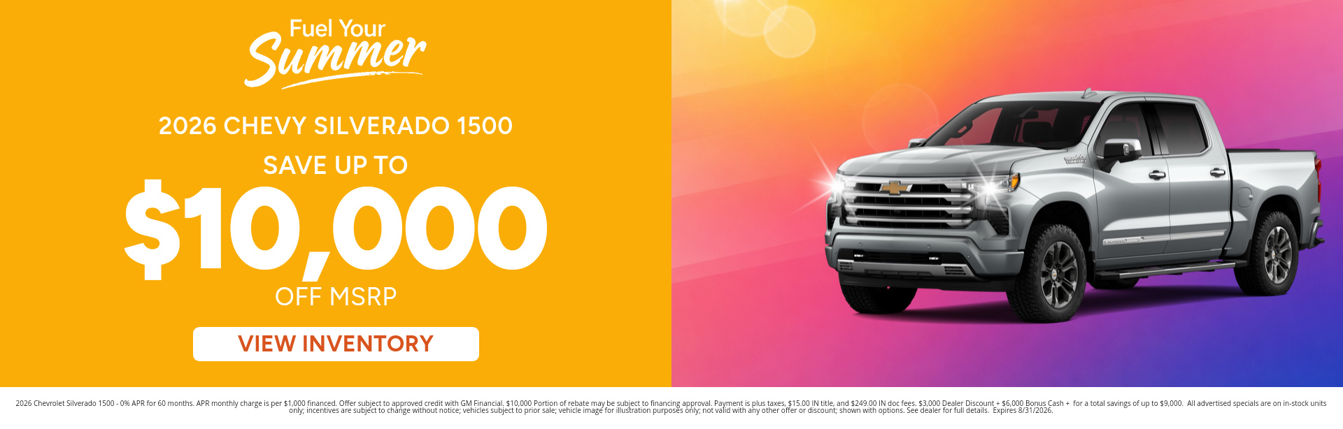 Save on a new 2026 Chevrolet Silverado 1500 with this special offer near North Manchester, IN