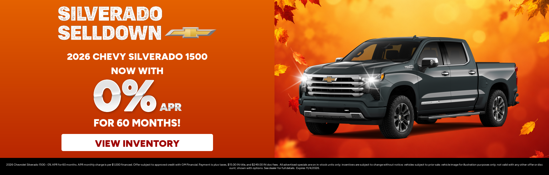Best finance rates on a 2026 Chevrolet Silverado 1500 near Peru, Indiana