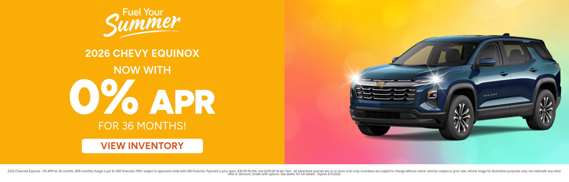 Best finance rates on a 2026 Chevrolet Equinox near Rochester, IN