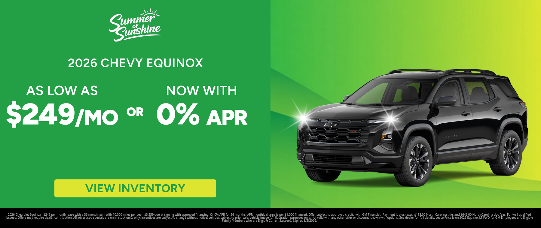 New 2026 Chevrolet Equinox special offer near Hendersonville, North Carolina