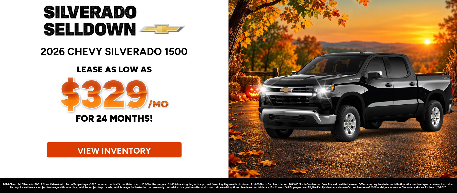 Best lease payments on a 2026 Chevrolet Silverado 1500 near Black Mountain, NC