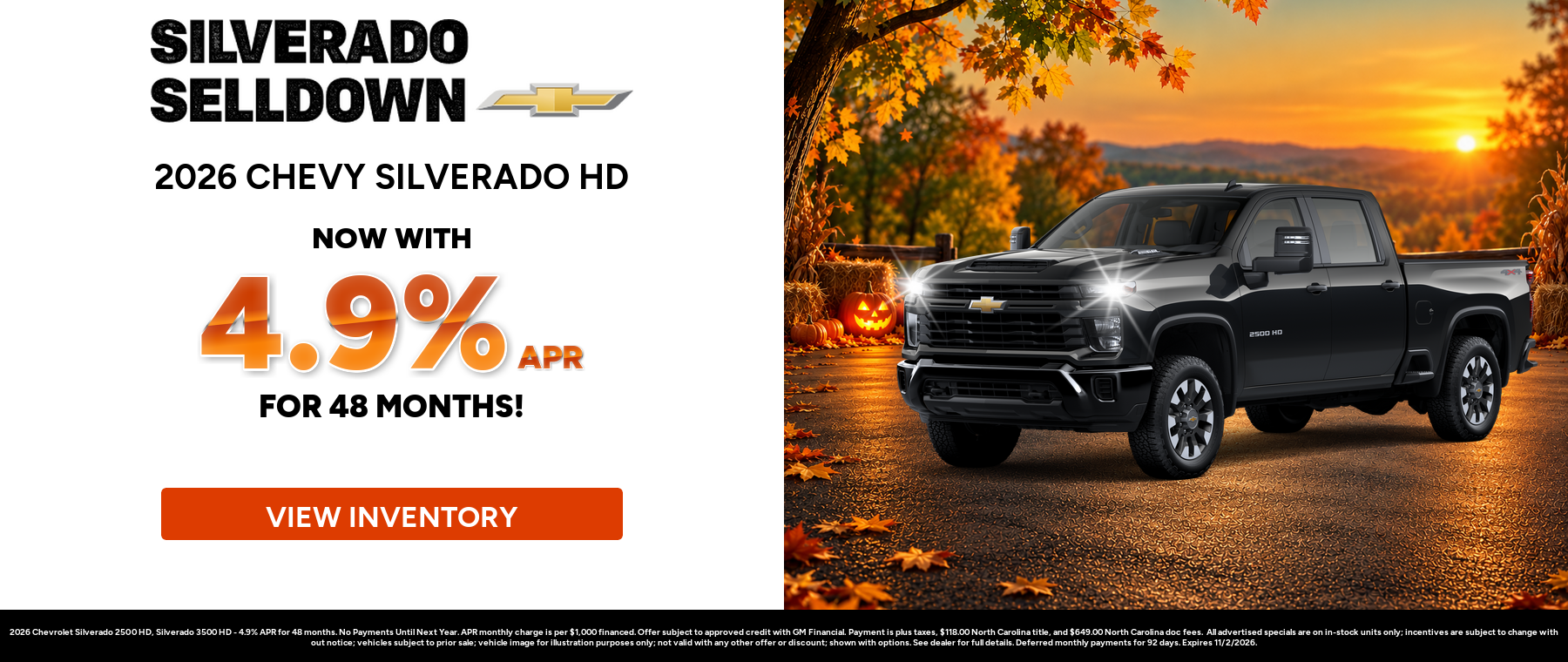 Best finance rates on a 2026 Chevrolet Silverado 2500 HD, Silverado 3500 HD near Hendersonville, North Carolina