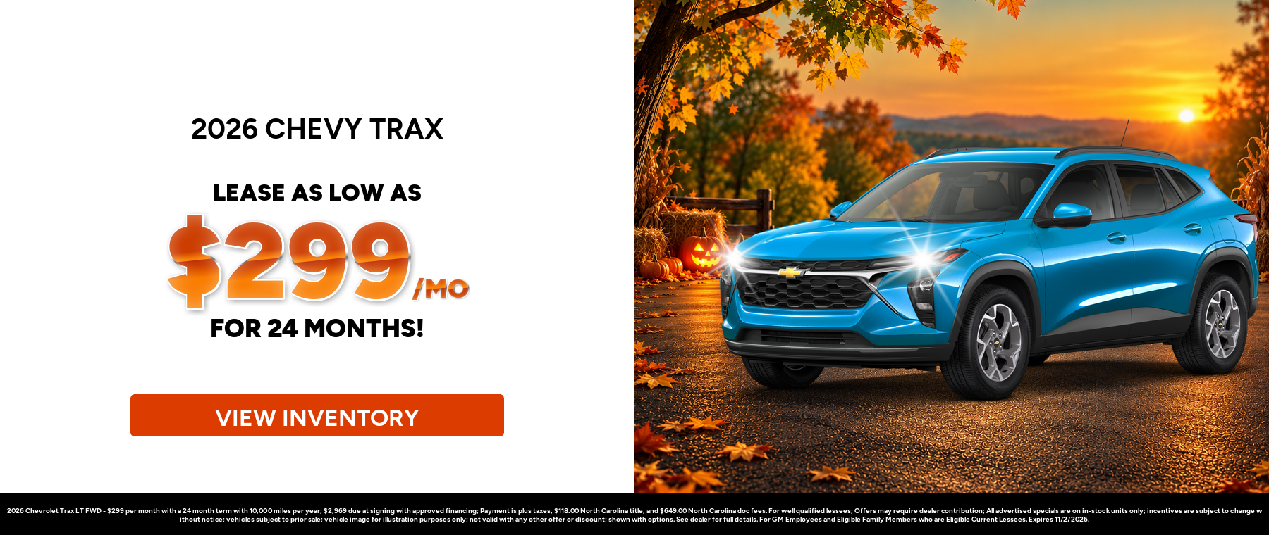 Best lease payments on a 2026 Chevrolet Trax near Fletcher, North Carolina