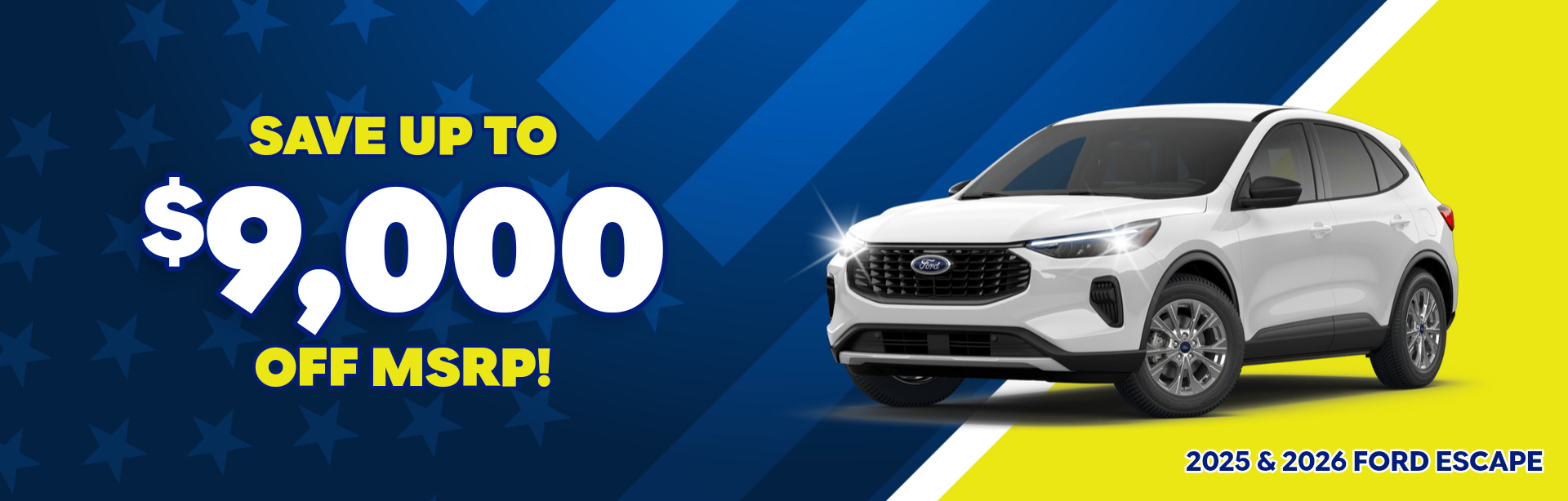 Rebate special on a 2025 & 2026 Ford Escape near Elwood, IN
