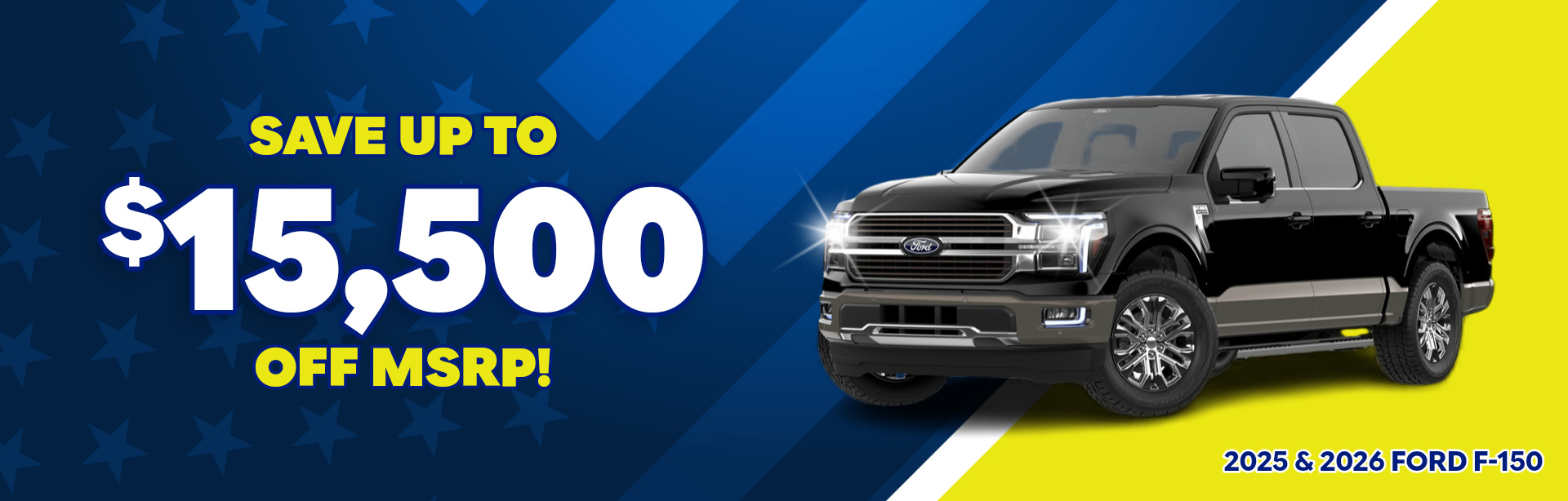 Rebate special on a 2025 & 2026 Ford F-150 near Westfield, Indiana