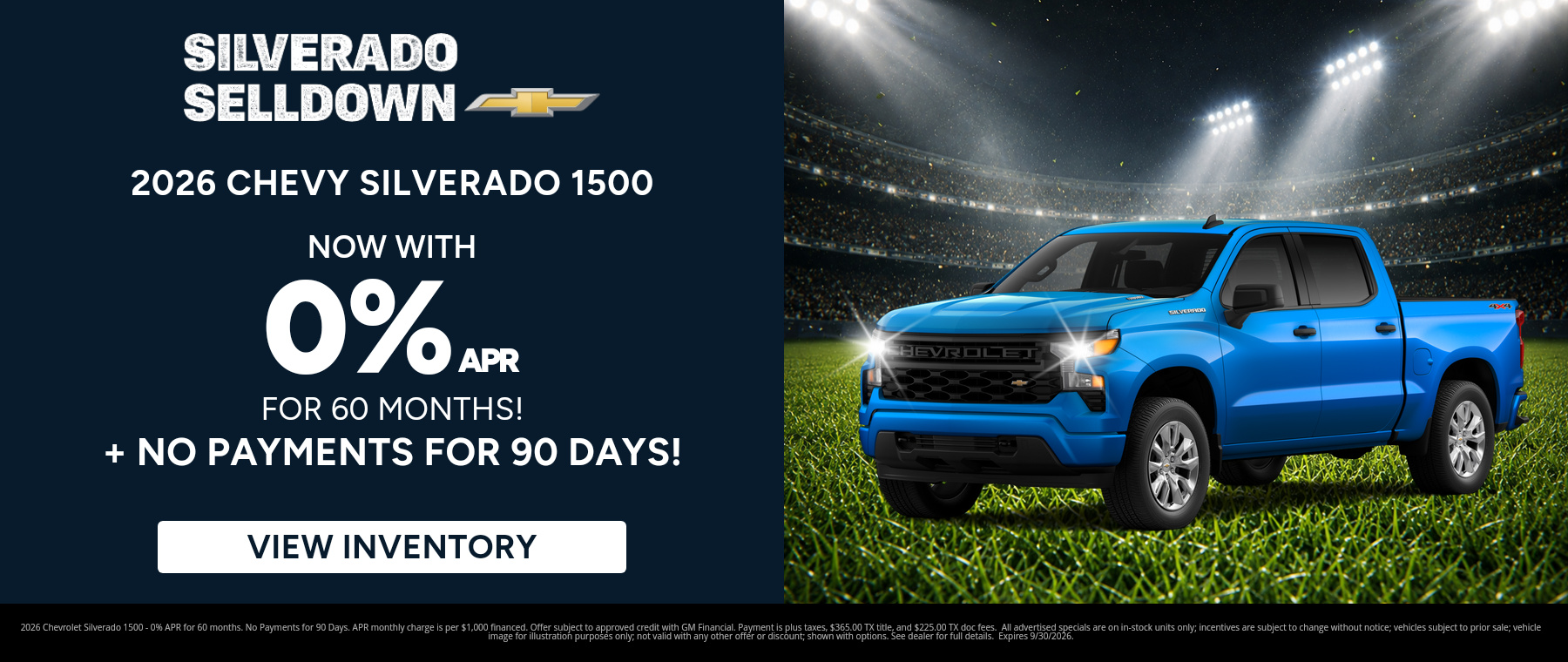 Best finance rates on a 2026 Chevrolet Silverado 1500 near Portland, TX