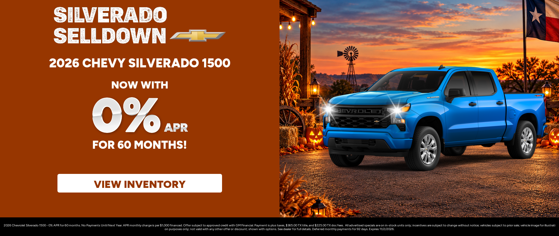 Best finance rates on a 2026 Chevrolet Silverado 1500 near Portland, TX