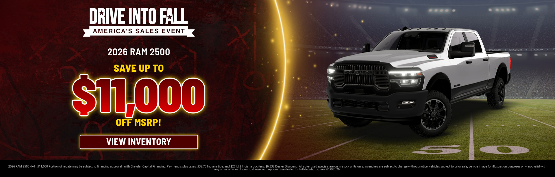 Rebate special on a 2026 RAM 2500 near Sullivan, Indiana