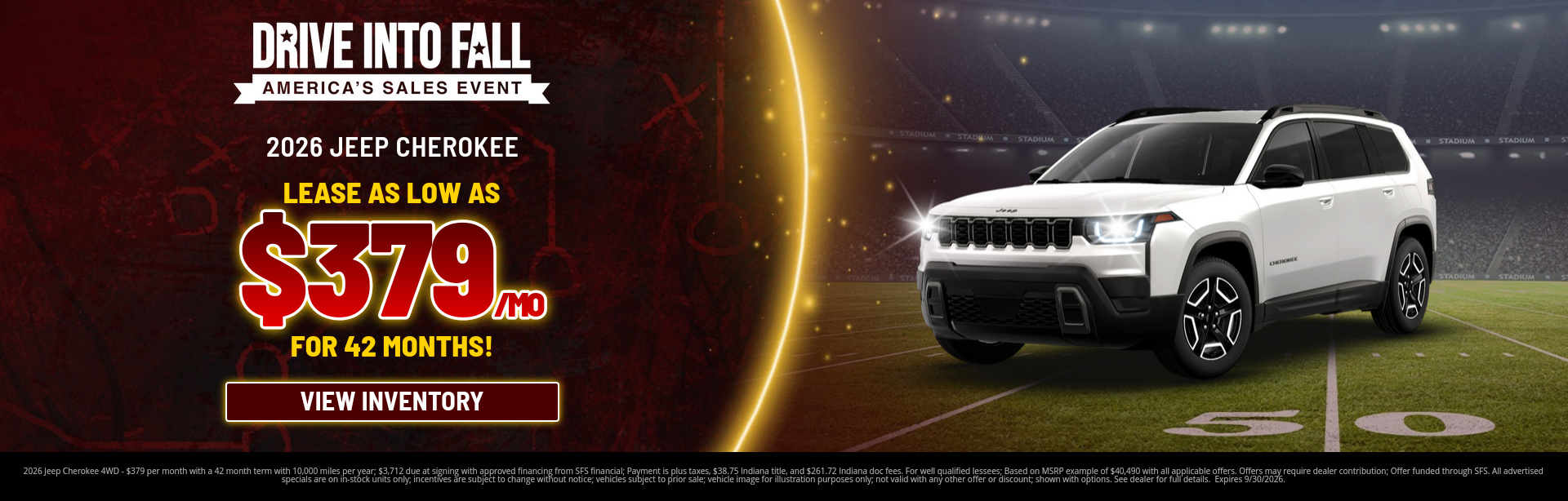 Best lease payments on a 2026 Jeep Cherokee near Sullivan, IN