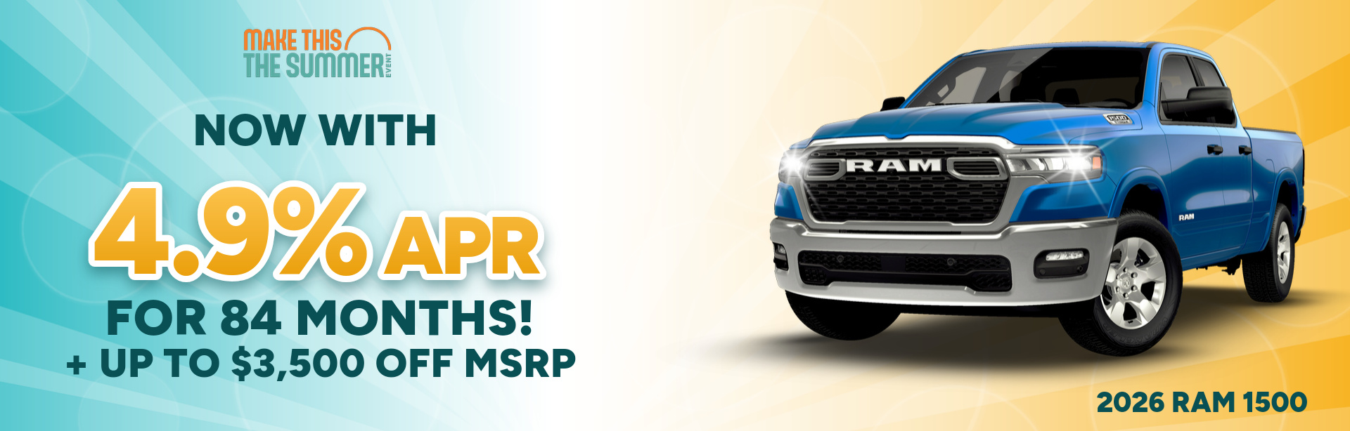 Save on a new 2026 RAM 1500 with this special offer near Lebanon, Indiana