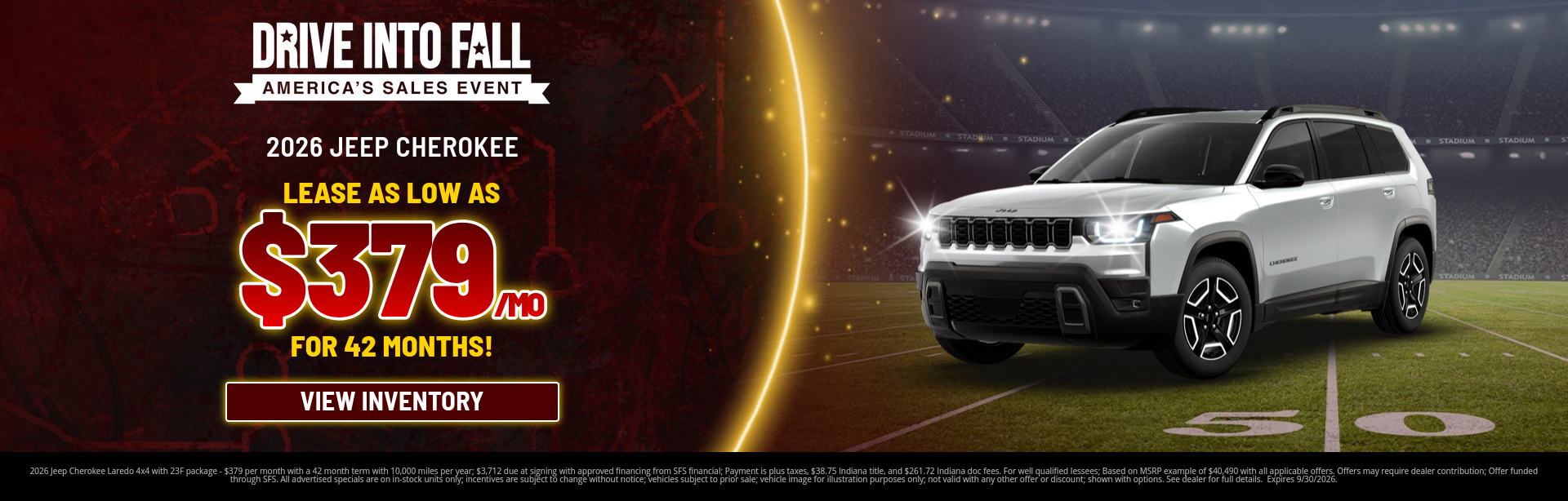 Best lease payments on a 2026 Jeep Cherokee near Crawfordsville, Indiana