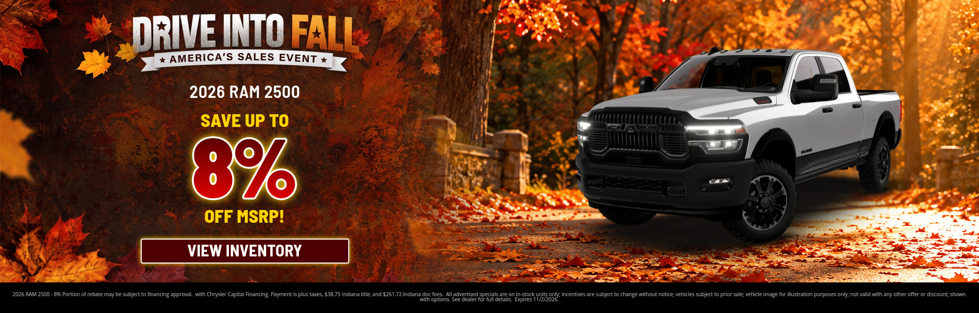 Rebate special on a 2026 RAM 2500 near Danville, IN