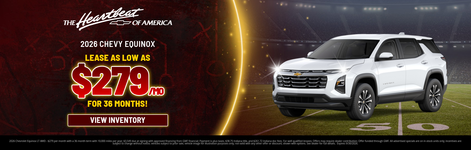 Best lease payments on a 2026 Chevrolet Equinox near Brazil, Indiana
