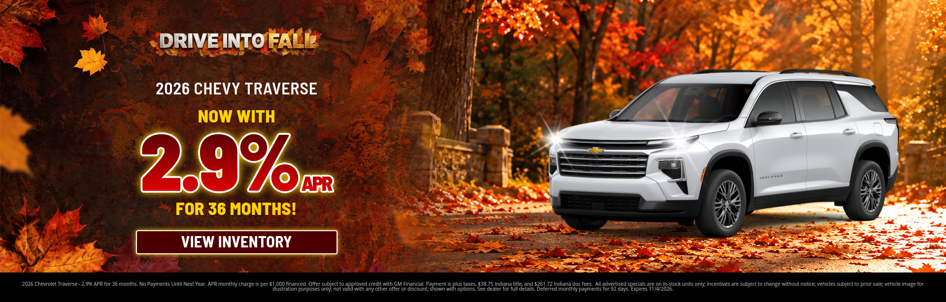 Best finance rates on a 2026 Chevrolet Traverse near Terre Haute, IN