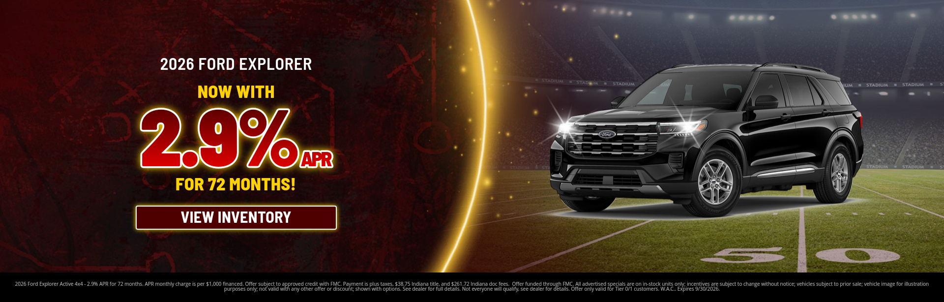 Best finance rates on a 2026 Ford Explorer near Terre Haute, Indiana