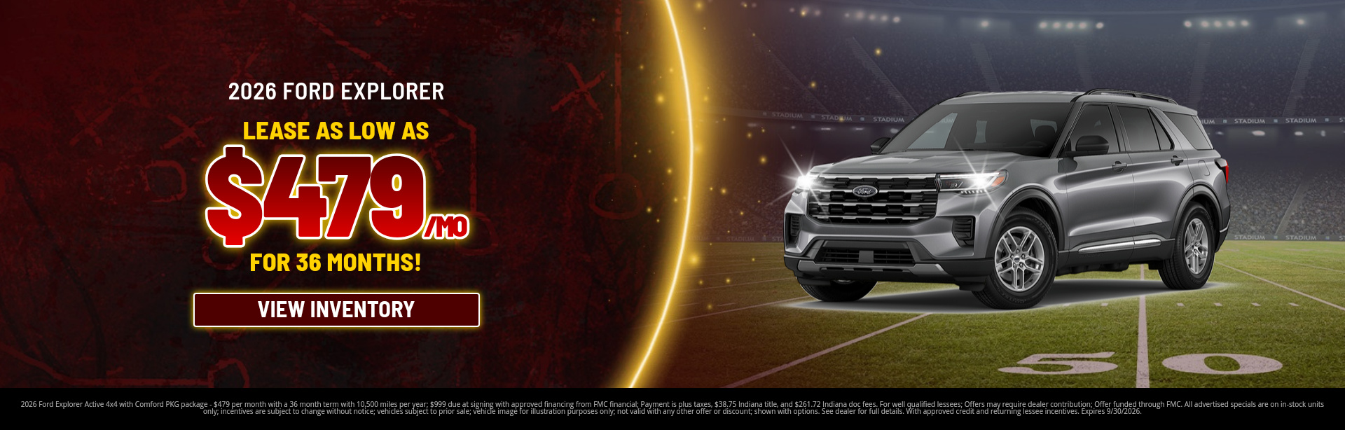 Best lease payments on a 2026 Ford Explorer near Plainfield, IN