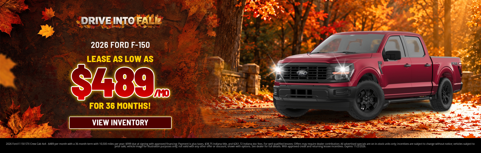 Best lease payments on a 2026 Ford F-150 near Rockville, IN