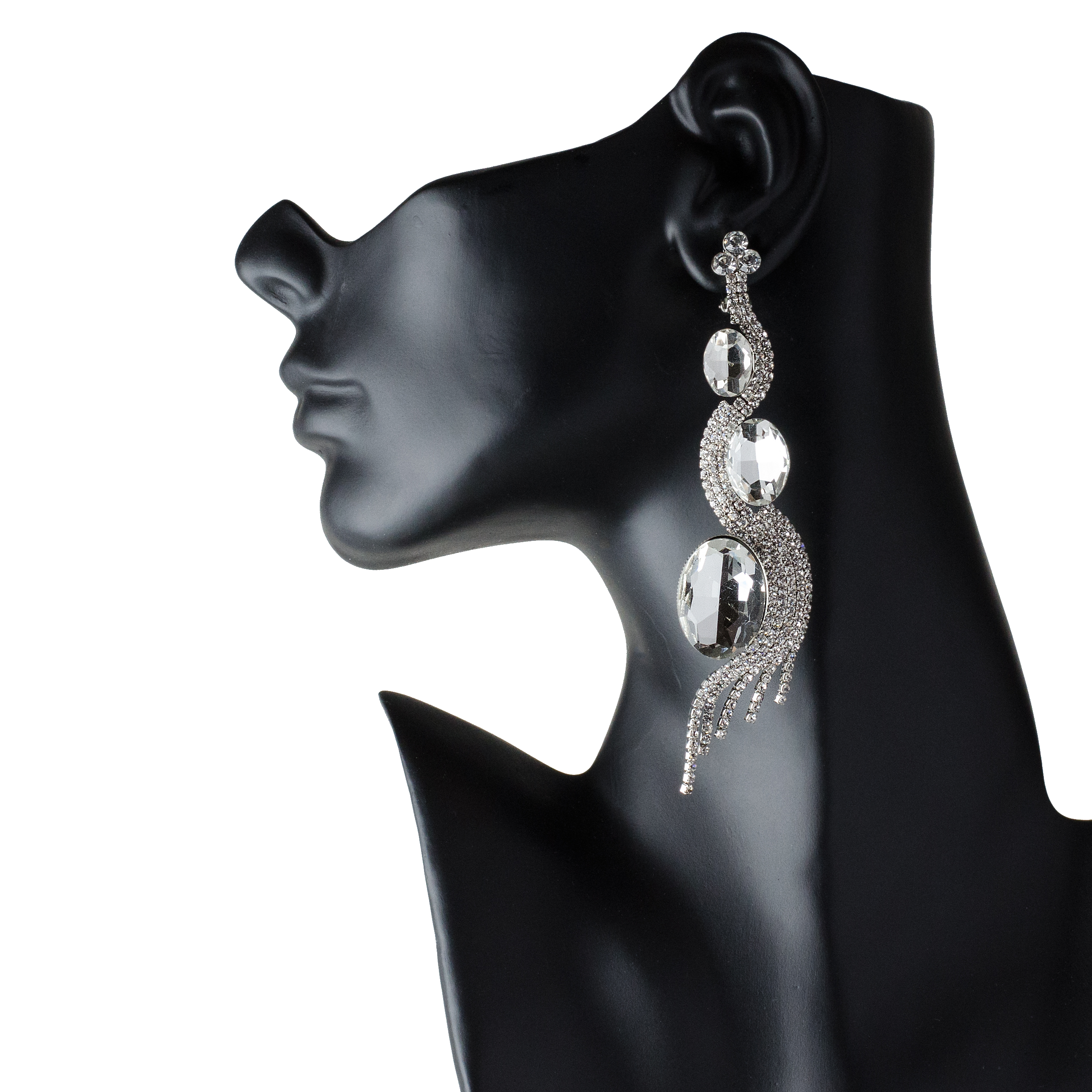 Details About Drag Queen Big Crystal Chandelier Earrings Stage Pageant Bridal Costume Jewelry