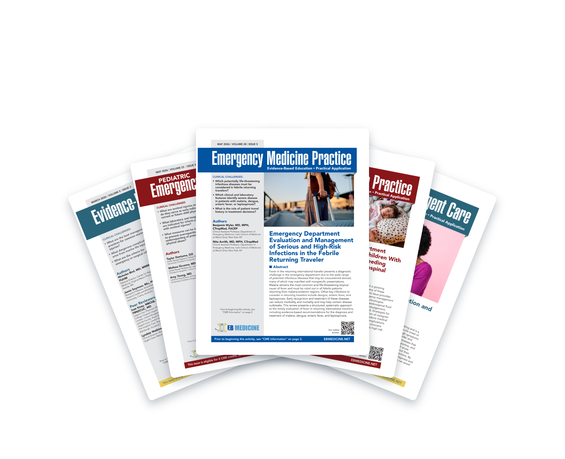 Recent issues of Emergency Medicine Practice, Pediatric Emergency Medicine Practice, and Evidence-Based Urgent Care