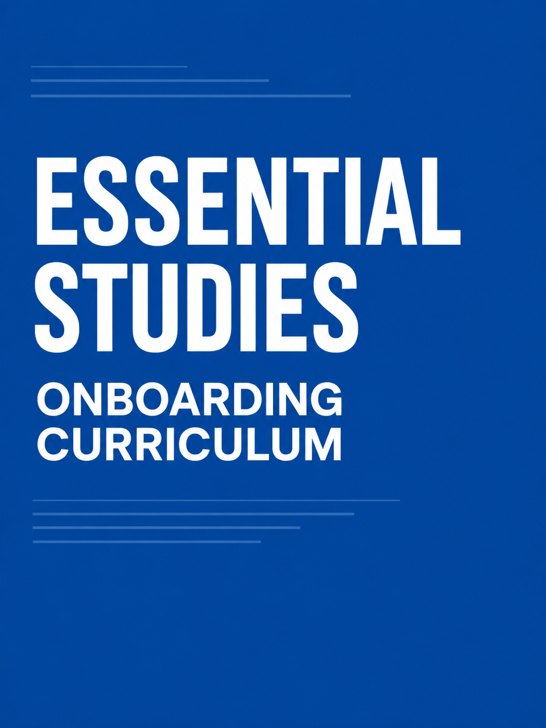 Essential Studies Onboarding Curriculum