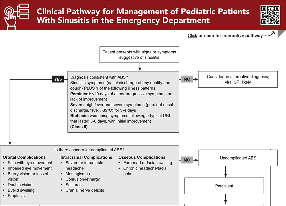 Clinical Pathway for Management of Pediatric Patients With Sinusitis in the Emergency Department