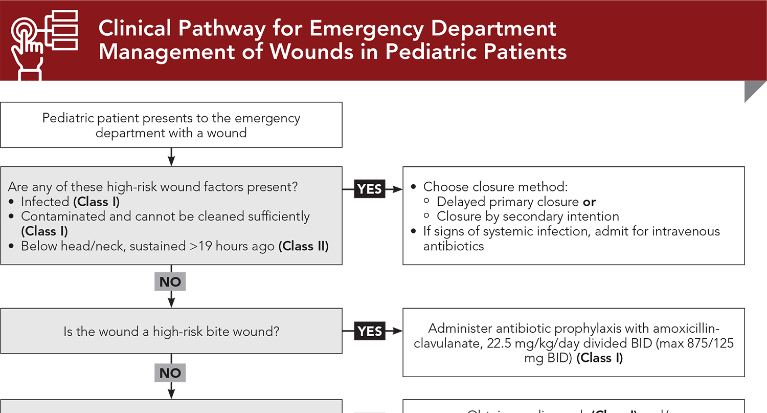 Clinical Pathway for Emergency Department Management of Wounds in Pediatric Patients