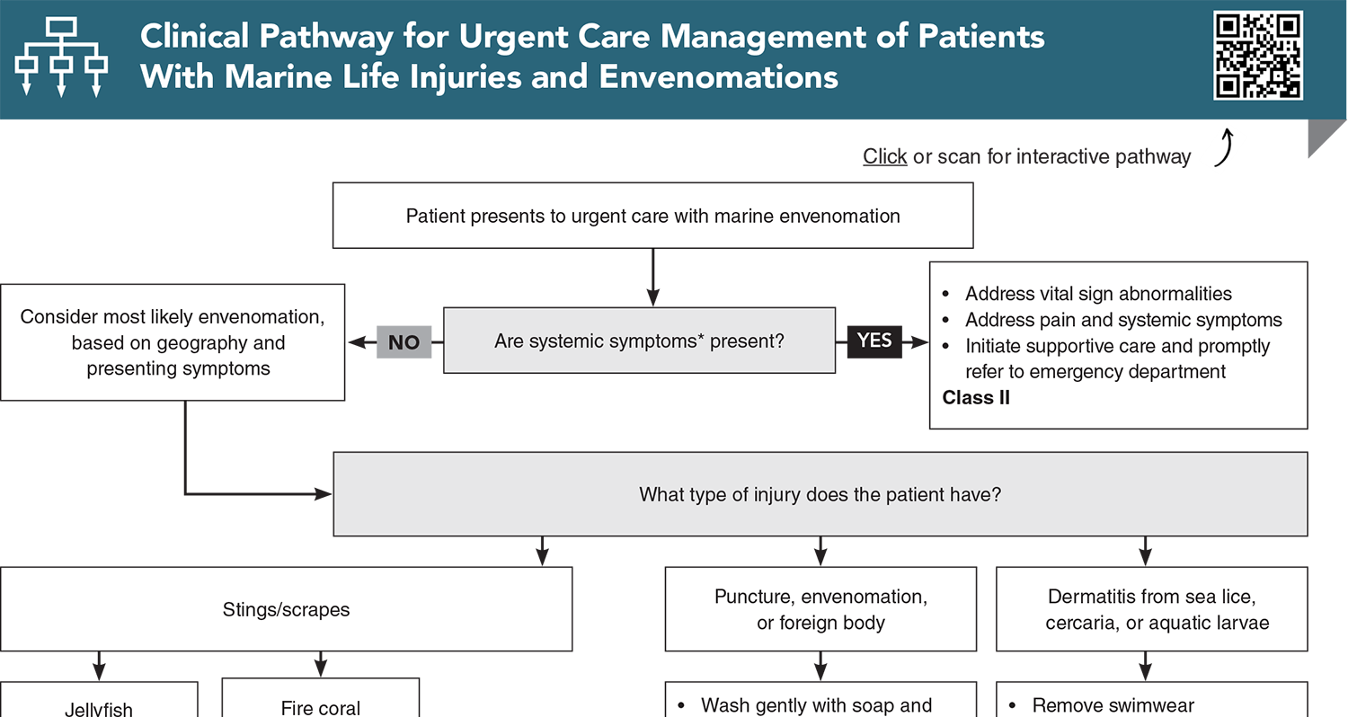 Clinical Pathway for Urgent Care Management of Patients With Marine Life Injuries and Envenomations