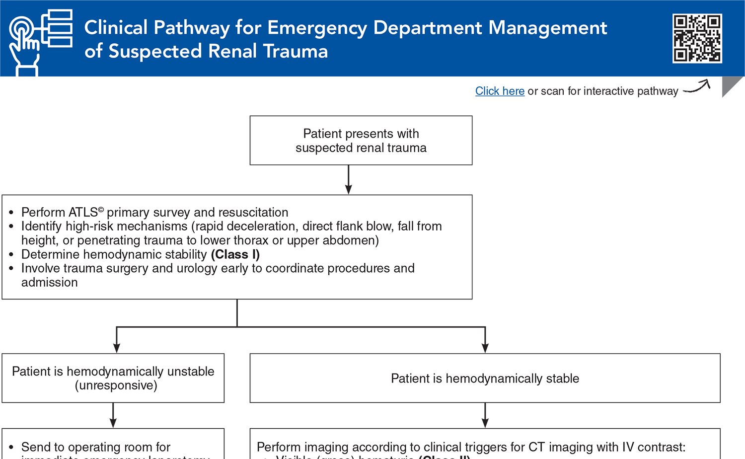 Clinical Pathway for Emergency Department Management of Suspected Renal Trauma