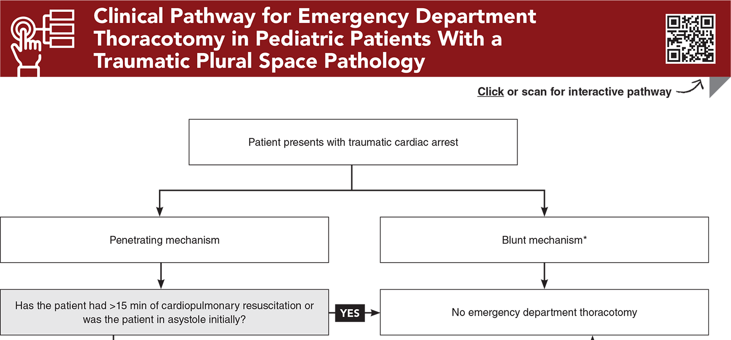 Clinical Pathway for Emergency Department Thoracotomy in Pediatric Patients With a Traumatic Plural Space Pathology