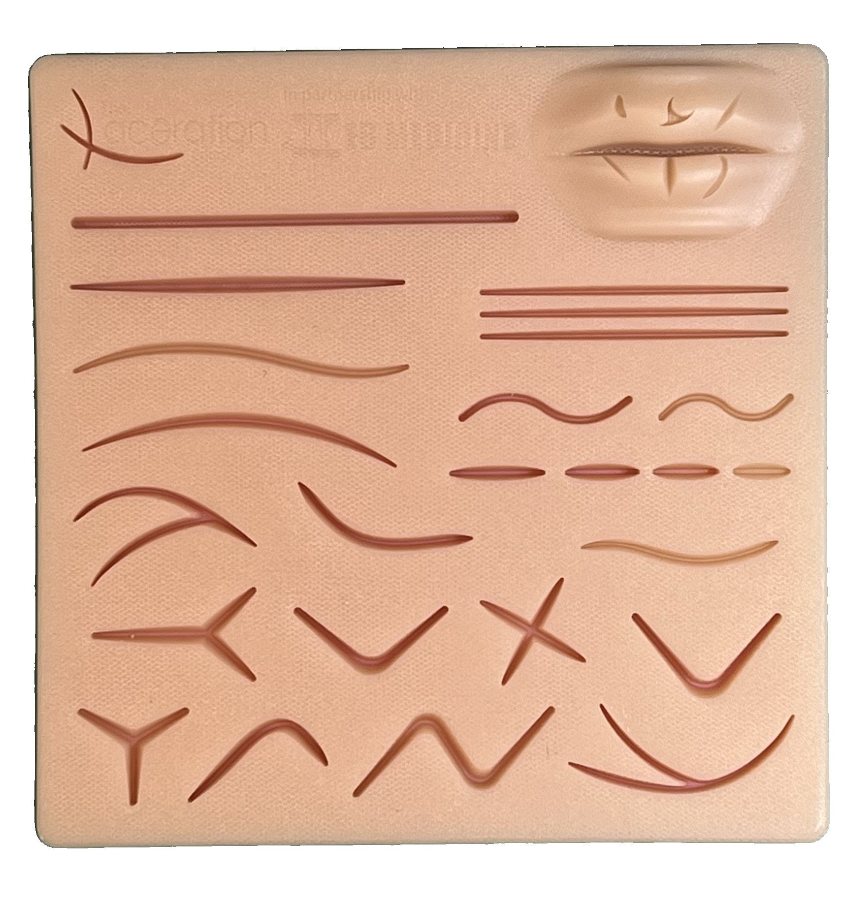 Silicone practice pad included in the free Suture Practice Kit