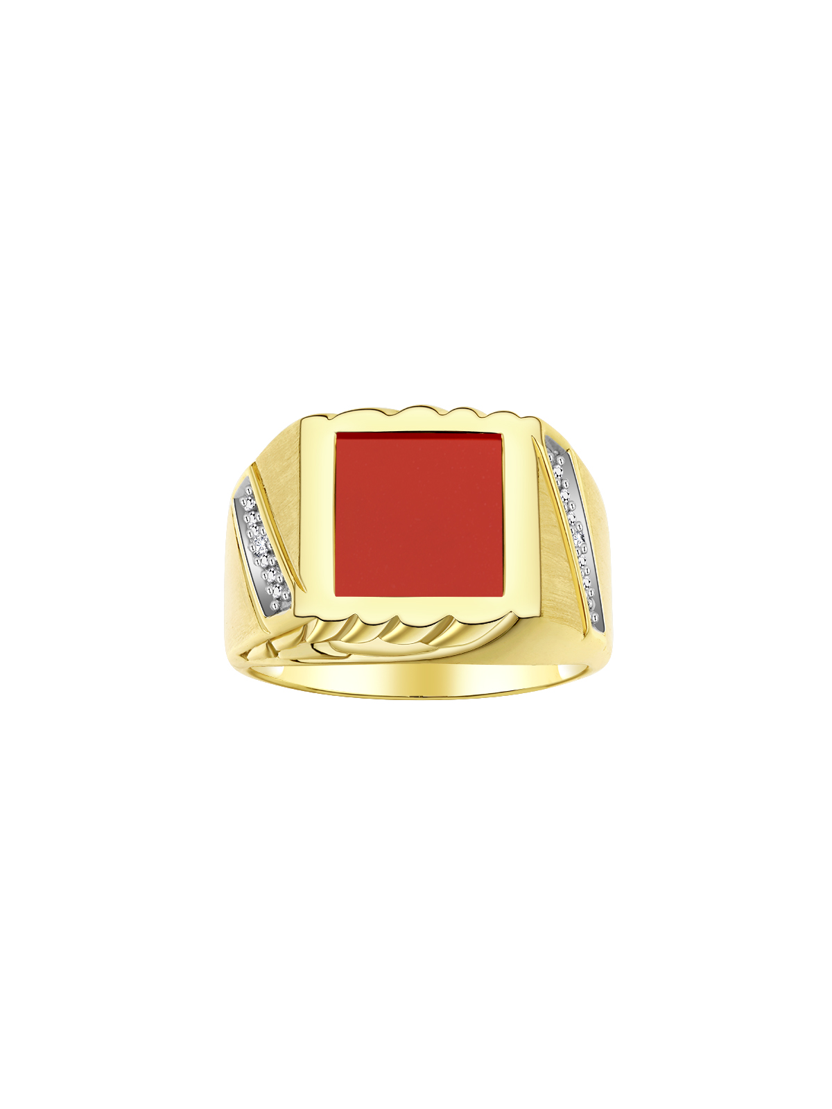 Rylos 925 Yellow Gold Plated Silver Red Quartz Unique Designer Ring Size 8-30 - Picture 1 of 5